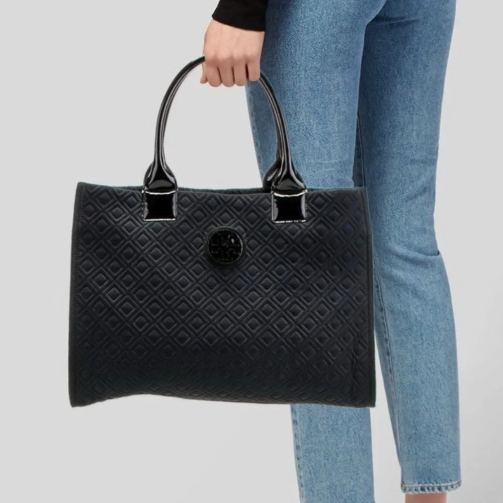 Tory Burch Ella Quilted Large Tote bag - Black